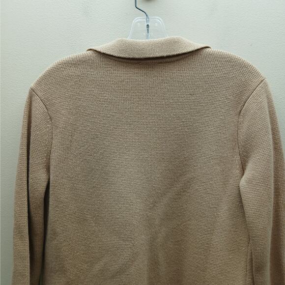 Talbots Wool Blend Knit Open Front Cardigan Sweater Tan Size Small Petite New - Picture 8 of 9